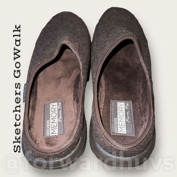 Sketchers GoWalk Chocolate Brown Foam Fit Low Back Shoes Size 8 - Picture 9 of 11